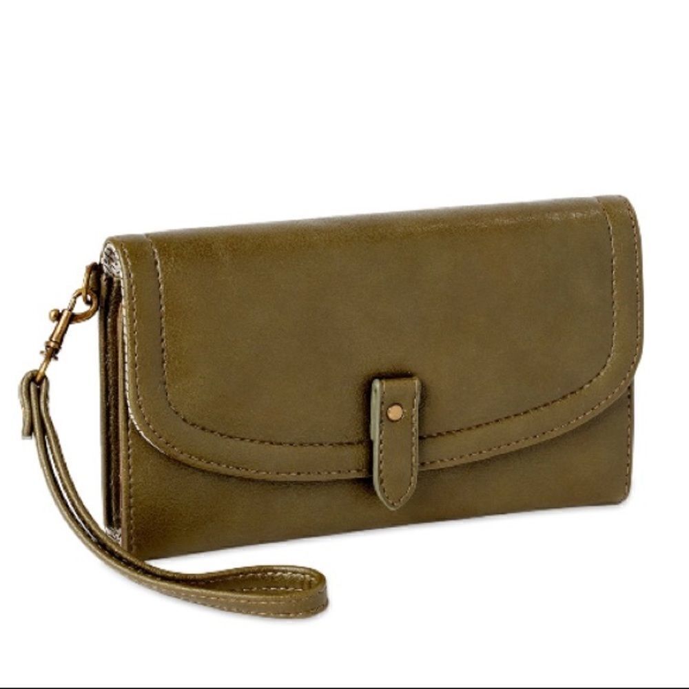 Olive Green Wristlet Wallet - Picture 1 of 3